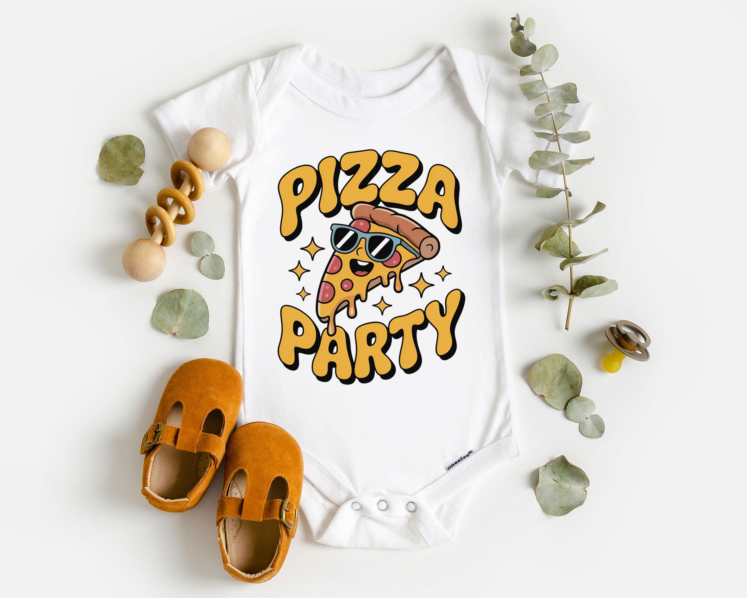 Pizza Party Slice Kids Shirt - Funny 90's Pizza Lover Tee
