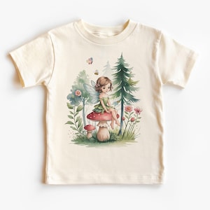 Girlscore Fee Kleinkind Shirt - süsse Fee im Wald Pilz Wald Outfit - natürliches Boho Kleinkind, Jugend & Erwachsene T-Shirt