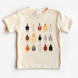 Chemise pour tout-petit animal de ferme poulet, enfant élevé en liberté, jolies chemises d'élevage, t-shirt naturel pour tout-petit