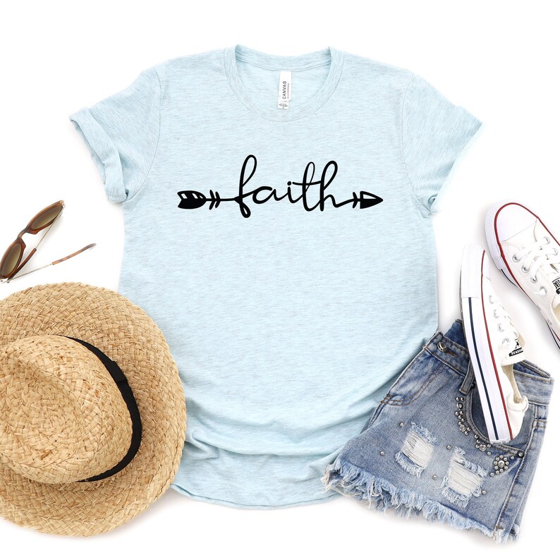 Faith Based Clothing Faith Arrow Shirt Faith Tee Faith Etsy