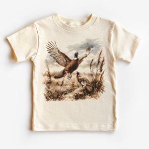 Retro Pheasant Bird Wilderness Scene Toddler Shirt - 90&#39;s Vintage Game Birds Kids Outfit  - Natural Boho Adult, Toddler & Youth Tee