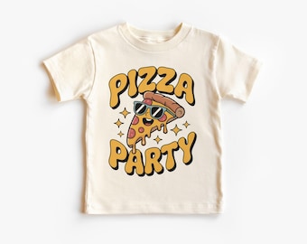 Camiseta infantil con rebanada de pizza para fiesta - Divertida camiseta de los 90 para amantes de la pizza - Gráfico genial de queso y pepperoni - Traje de fiesta de pizza para niños y niñas