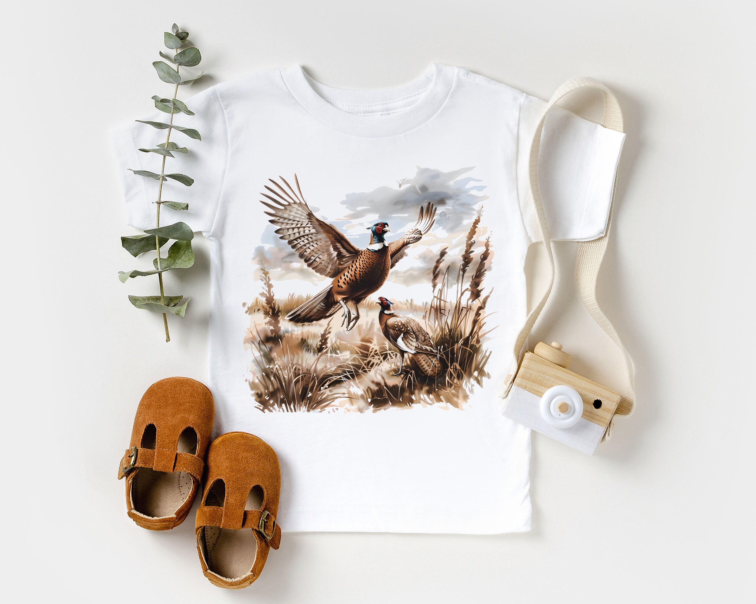Azeeda 'Pheasant Bird' Kids' Cotton T-Shirt - Super Soft 100% Cotton, Short Sleeve, Printed Design, Sizes 3-15 Years