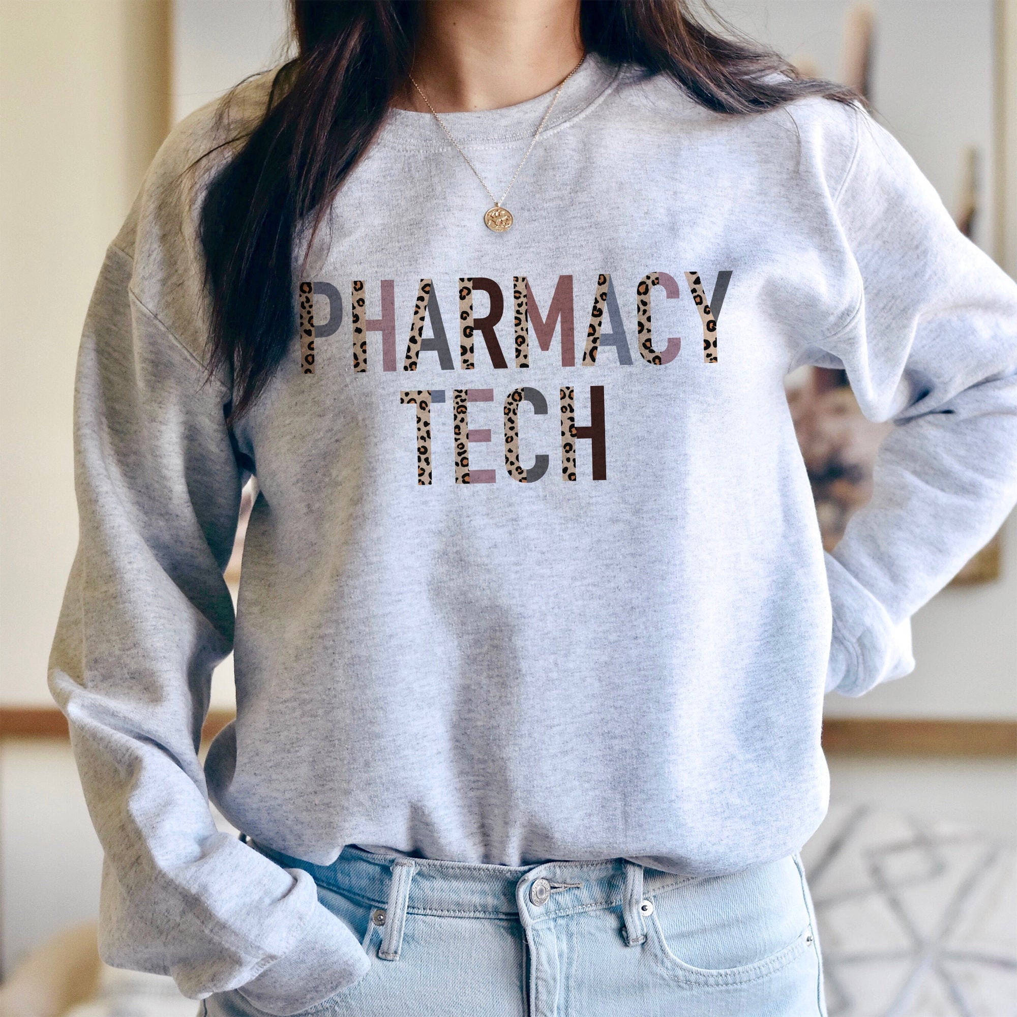 Pharmacy Tech Sweatshirt Pharmacy Tech Leopard Print Pharm - Etsy