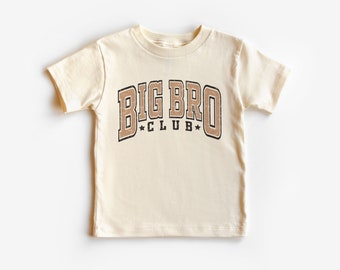 Big Bro Club Toddler Shirt - New Big Brother Little Kid's Clothing - Boho Natural Toddler & Youth Tee