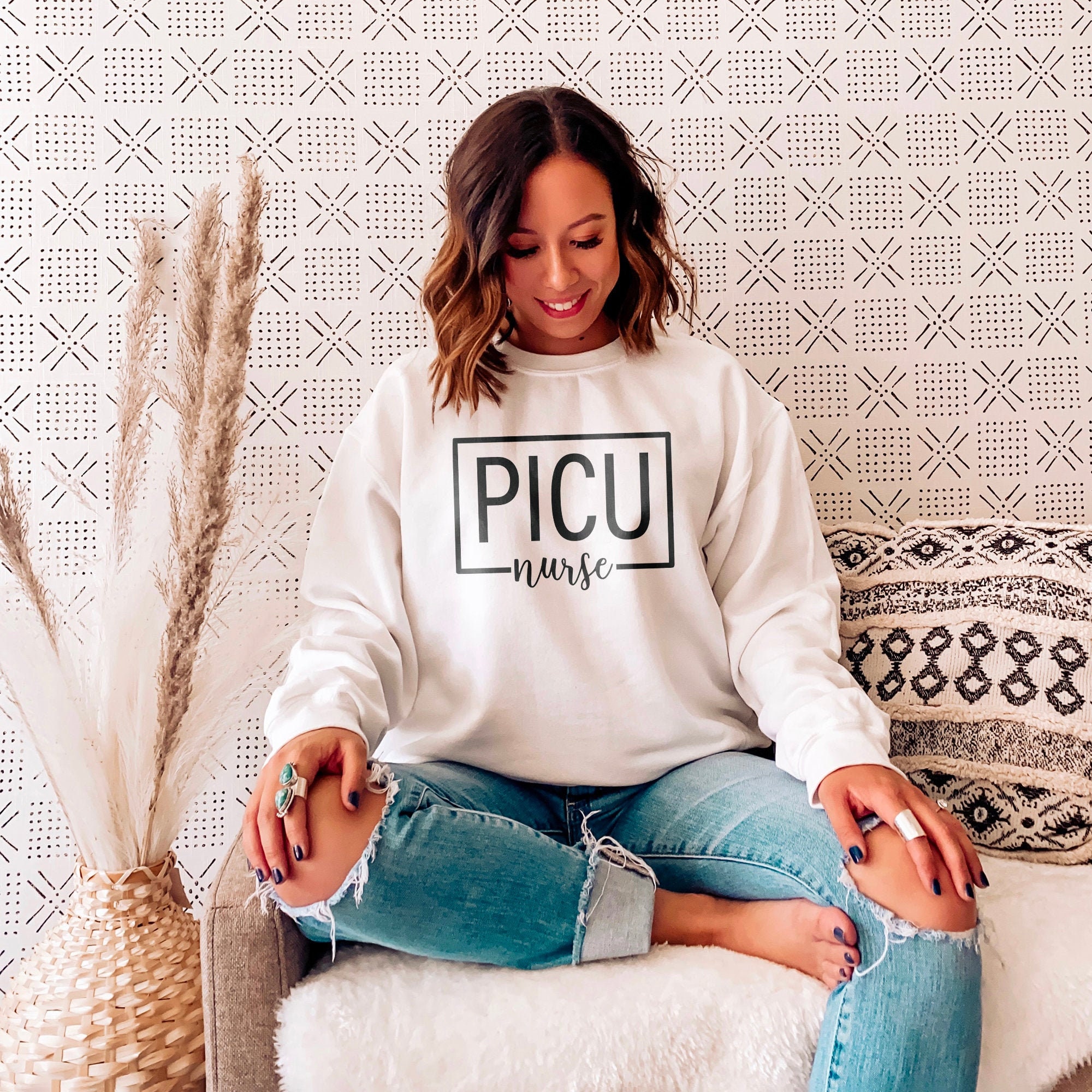 Pediatric Intensive Care Unit Sweatshirt PICU Nurse Square - Etsy