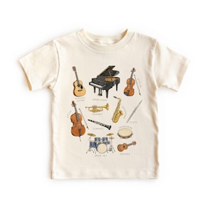 Kinder Musikinstrumenten Shirt - Lernband & Orchester Chart Kleinkind, Erwachsene, Jugend Graphic Tee