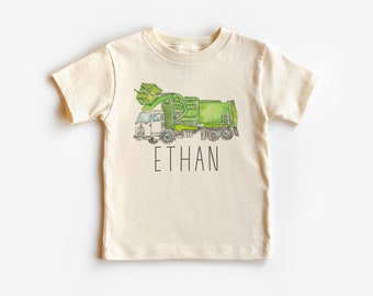 Personalized Garbage Truck Toddler Shirt, Custom Trash Truck Kids Name Shirt, Garbage Day, Boy Toddler Youth Kids Clothing