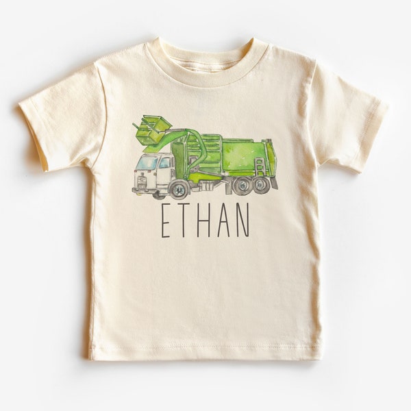 Personalized Garbage Truck Toddler Shirt, Custom Trash Truck Kids Name Shirt, Garbage Day, Boy Toddler Youth Kids Clothing
