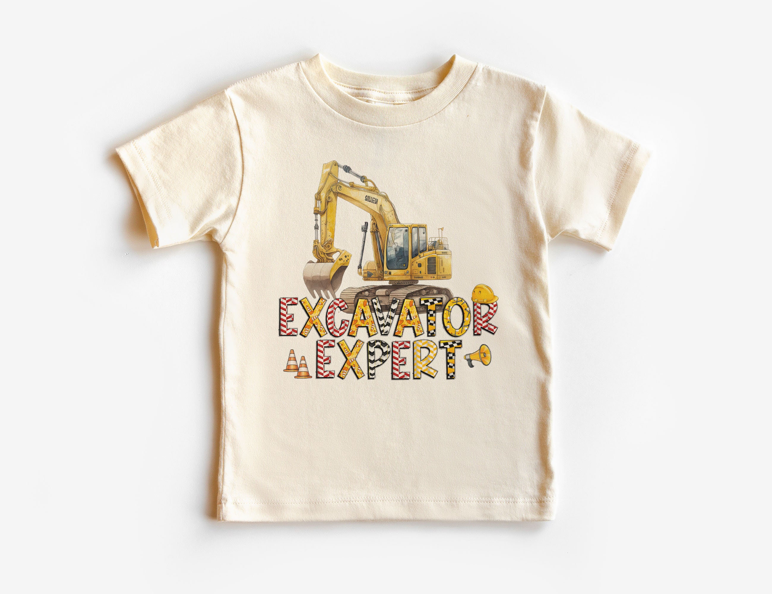 Jungen T-Shirt Mit Bagger & Auto-Print – Für 3–6 Jahre, Kurzärmelig, Aus Weichem Baumwollstoff