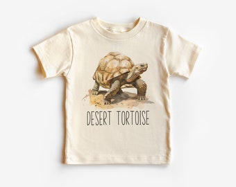 Chemise pour tout-petits tortue du désert - Vêtements pour enfants mignons espèces de tortue éducatives - T-shirt pour tout-petits et jeunes bohèmes naturels