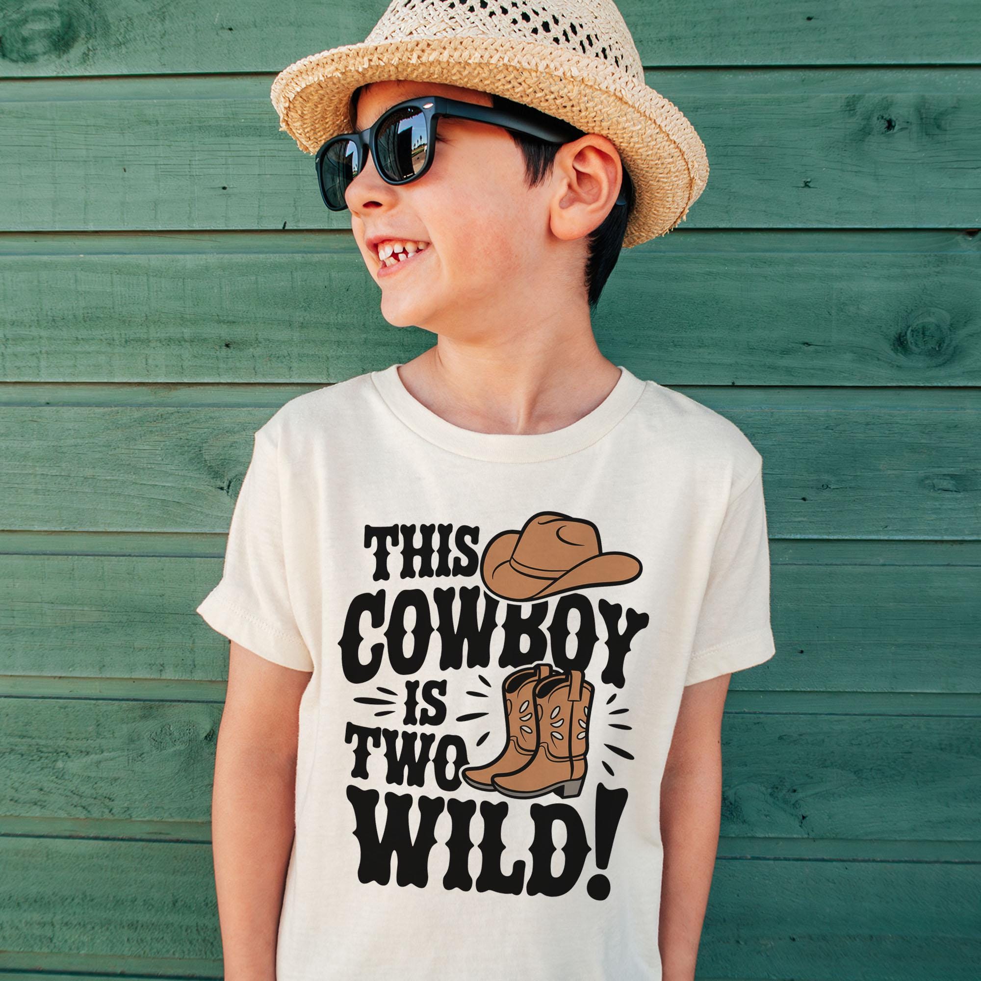 This Cowboy is Two Wild Birthday Shirt - Western 2nd Birthday for