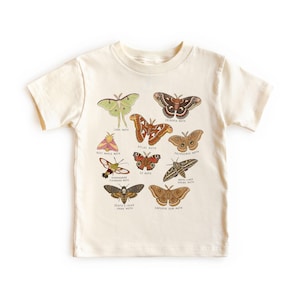 Kids Types Of Moths Shirt - Educational Field Guide Toddler, Adult, Youth Graphic Tee