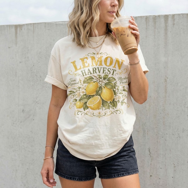 Vintage Summer Lemons - Farmers Market Shirt - Garment Dyed Comfort Colors® Graphic Tee