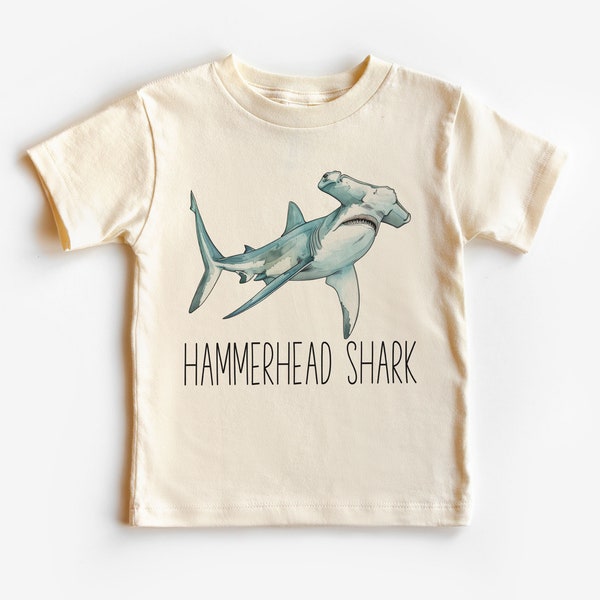 Hammerhead Shark Toddler Shirt - Cute Educational Shark Species Kid's Clothing - Natural Boho Toddler & Youth Tee