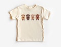 Cute Highland Cows In A Row Toddler Shirt - Baby Scottish Cattle Kids Outfit - Natural Boho Adult, Toddler & Youth Tee