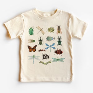 Retro Bugs Toddler Shirt - Cute Entomology Children's Clothing - Future Entomologist - Boho Natural Kids & Youth Shirts