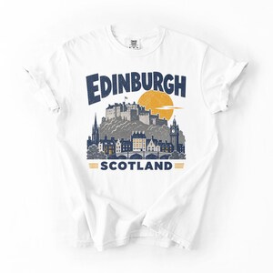 Maglietta Comfort Colors Edimburgo Scozia - Maglietta grafica retrò con tema viaggio in Scozia immagine 7