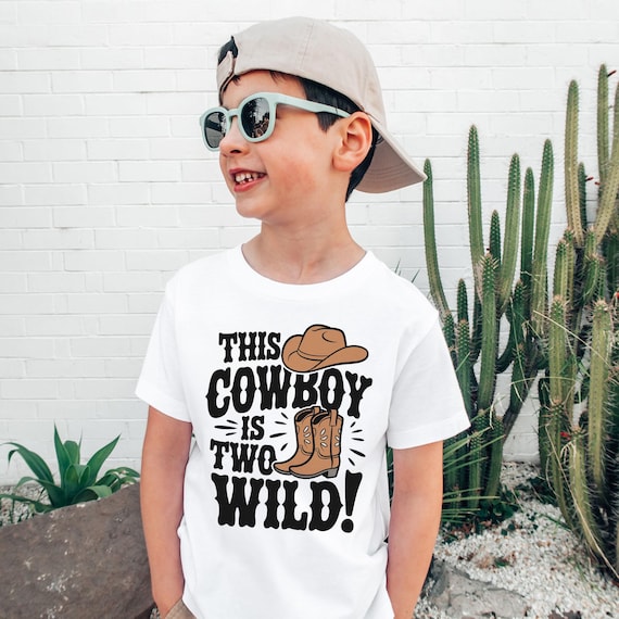 This Cowboy is Two Wild Birthday Shirt - Western 2nd Birthday for
