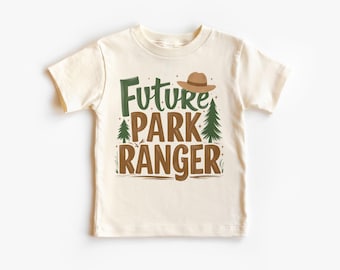 Park Ranger Kids Shirt - Future Park Ranger Hat Outfit - Vacation Camping Hiking Nature Trees Themed Tees - Natural Boho Toddler & Youth Tee