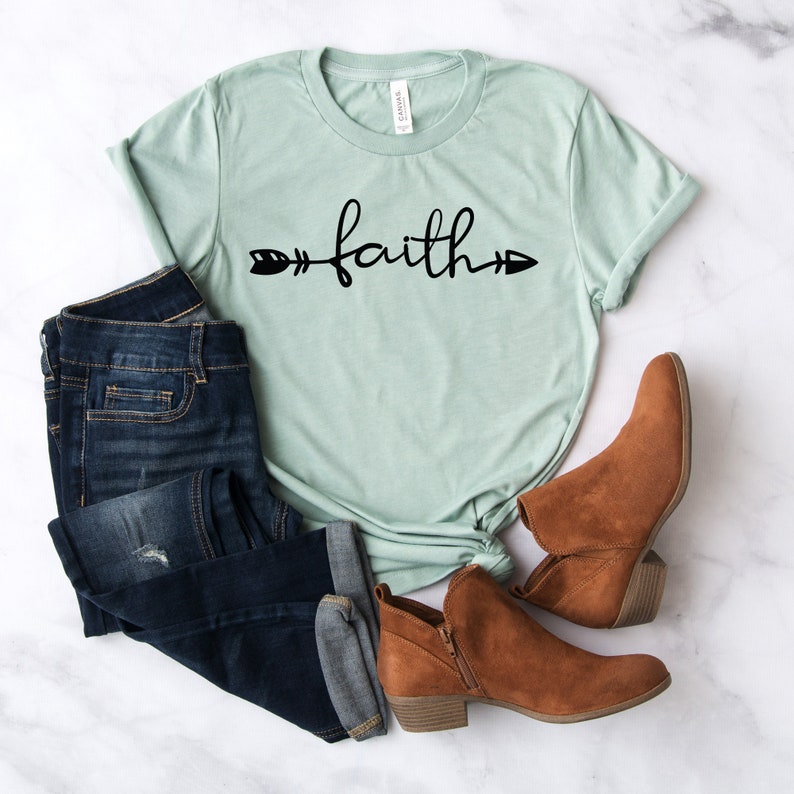 Faith Based Clothing Faith Arrow Shirt Faith Tee Faith Etsy