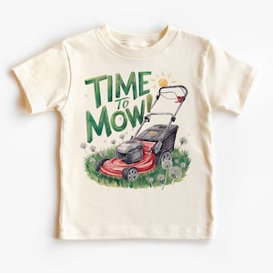 Hora de cortar el cortacésped camisa para niños - Cortar el traje divertido del día de la hierba - linda camiseta cortacésped - camiseta natural boho para niños y jóvenes
