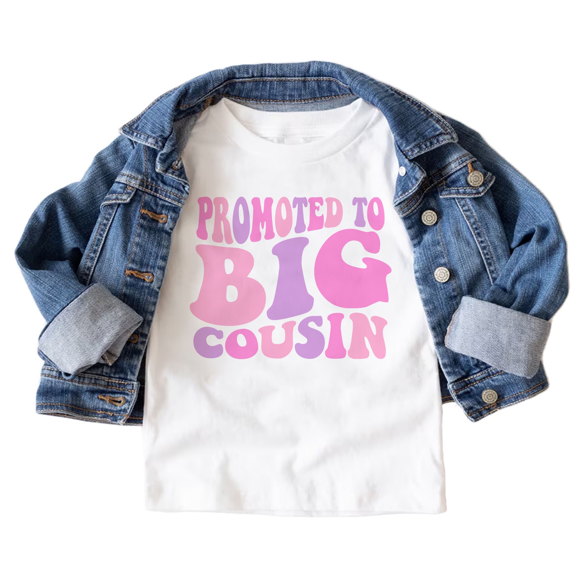 Promoted To Big Cousin Toddler Shirt - Retro Groovy Gift From Aunt And Uncle To Niece - Natural Boho Toddler & Youth Tee