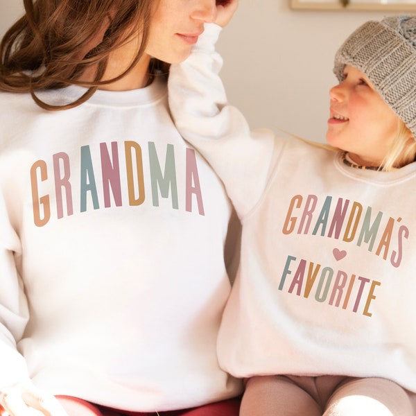 Grandma & Me Sweatshirts - Grandma And Grandma's Favorite Multi - Matching Shirts - Gift For Grammy - Grandchild -Unisex Crewneck Sweatshirt