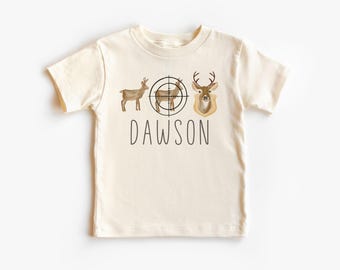 Personalized Deer Season Kids Shirt - Custom Kids Buck Hunting Outfit - Whitetail And Mule Deer Tee - Boho Natural Kids Youth & Adult Shirts
