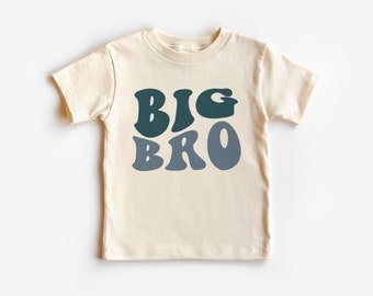 Groovy Big Bro Toddler Shirt - Retro New Big Brother Kid's Clothing - Boho Natural Toddler & Youth Tee