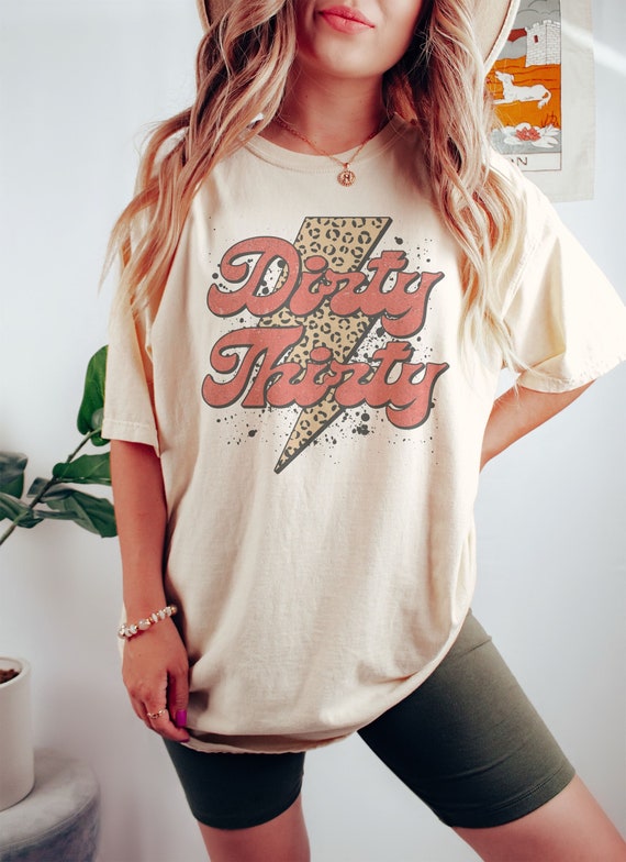 Retro 30th Birthday Shirt - Dirty Thirty Leopard Bolt - Birthday Gift - EST 1993 - Dirty 30 Party Crew - Hey There 30 - Unisex Graphic Tee