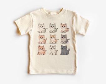 Cute Kittens In A Row Toddler Shirt - Baby Kitty Cat Lover - Kid Pet Owner Gift - Natural Boho Toddler & Youth Tee