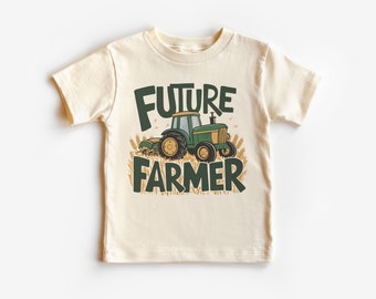 Future Farmer Green Tractor Toddler Shirt - Crop Harvest Children's Outfit - Farming Kids Tee - Boho Natural Kids & Youth Shirts