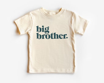 Maglietta per bambini Big Brother Heart - Abbigliamento per bambini Big Bro - Maglietta Boho Natural per bambini e ragazzi