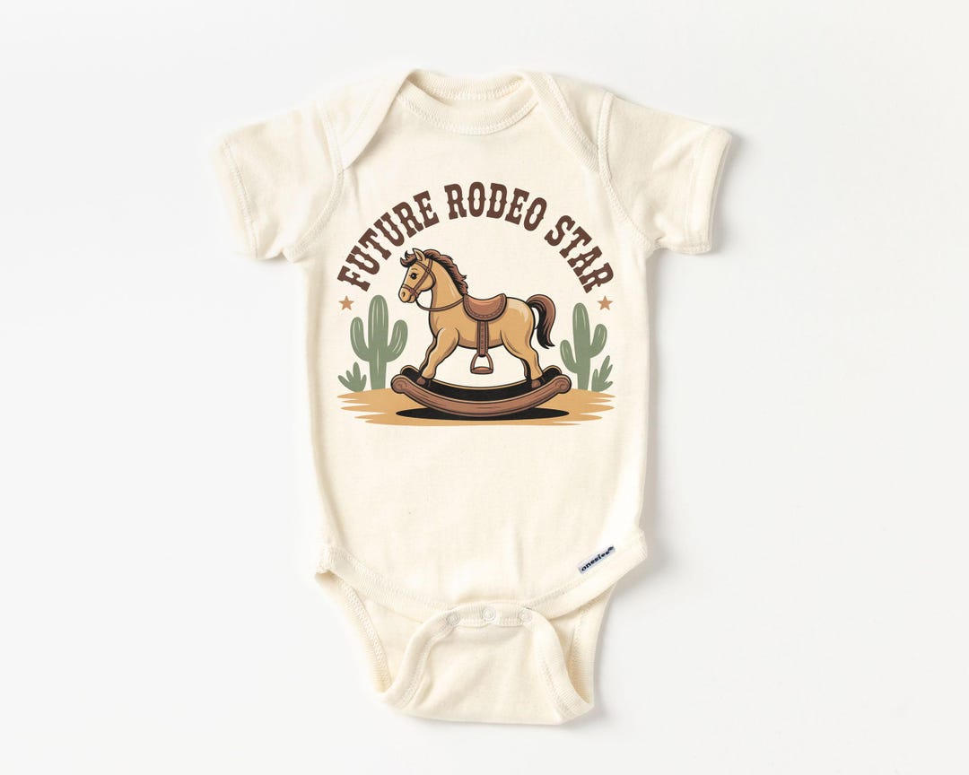 Retro Future Rodeo Star Baby Onesie® - Cowboy Cowgirl Rocking Horse ...