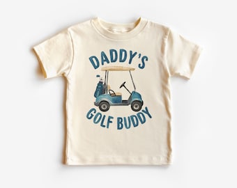 Daddy's Golf Buddy Shirt - Vader Zoon Golfen T-shirt - Papa en ik Tees - Boho Natural Kids & Youth Shirts