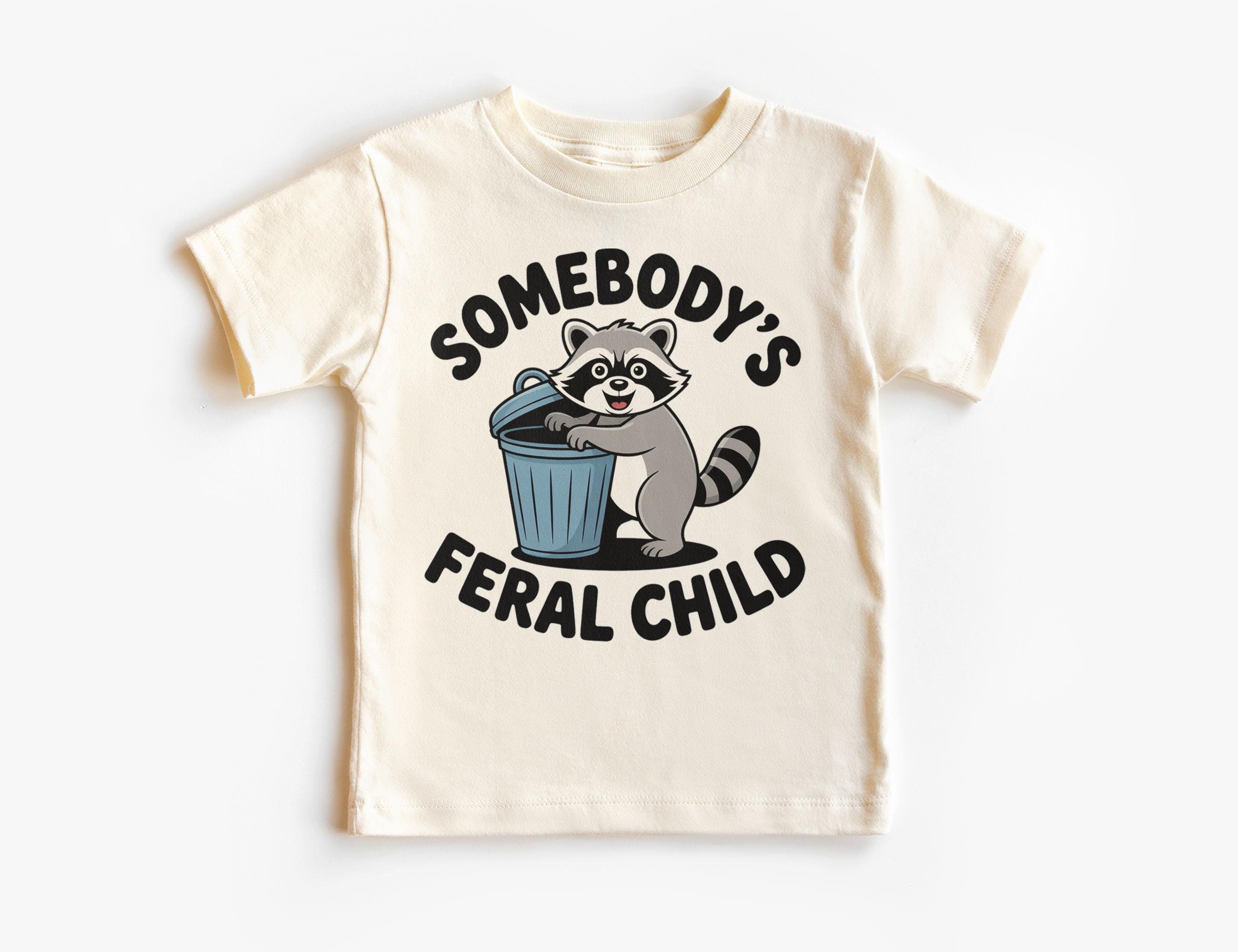 その他 MVH FERAL CHILDREN MIXED PART Retro Somebodys Feral Child Kids Tee - Cute Funny Raccoon Trash