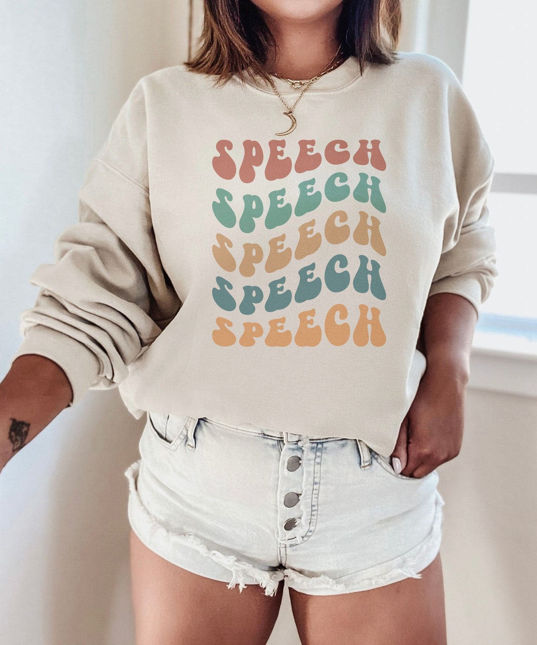 Retro SLP Sweatshirt Speech Groovy Stacked Speech - Etsy