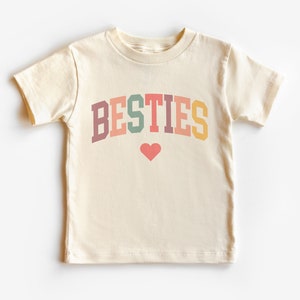 Besties Heart Toddler Shirt - Best Friend's BFF Outfit - Boho Natural Kids & Youth Shirts