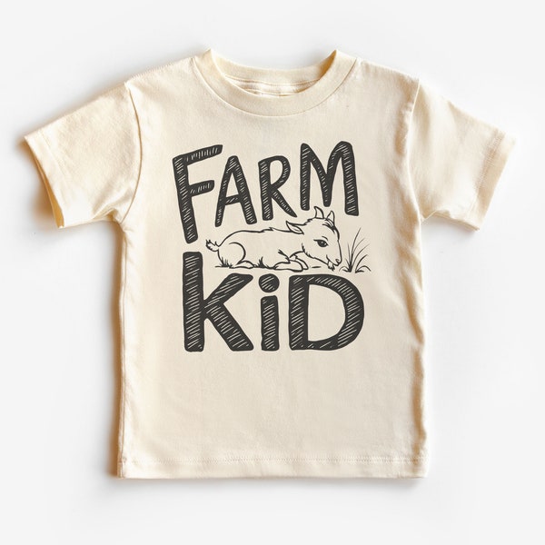 Farm Kid Baby Goat Toddler Shirt - Funny Farming Barn Animals Children's Outfit - Goat Lover Tee - Boho Natural Kids & Youth Shirts