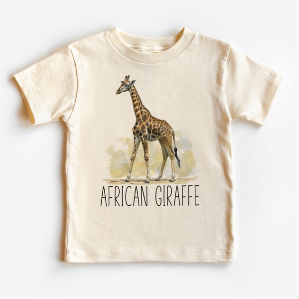 African Giraffe Toddler Shirt - Cute Educational Giraffe Species Kid's Clothing - Natural Boho Toddler & Youth Tee