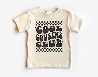 Maglietta per bambini Cool Cousins Club - Simpatiche camicie abbinate retrò Cousin - Maglietta Boho naturale per bambini e ragazzi