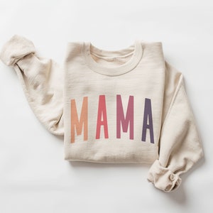 Retro Mama Sweatshirt, Mama Ombre, New Mom To Be, Mom Shirts, Pregnancy Reveal, Baby Shower Gift, Mommy Sweater, Unisex Crewneck Sweatshirt