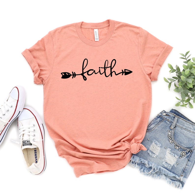 Faith Based Clothing Faith Arrow Shirt Faith Tee Faith Etsy