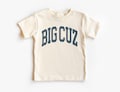 Big Cousin Varsity Kids Shirt - Big Cuz Older Cousin Clothing - Family Reunion Cousin Crew Outfit - Boho Natural Toddler & Youth Tee
