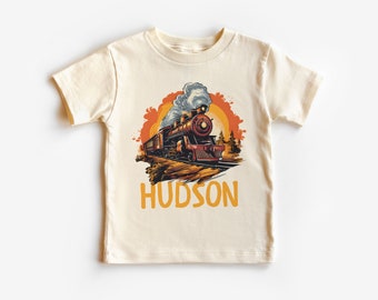 Personalized Steam Locomotive Train Toddler Shirt Custom Boys
