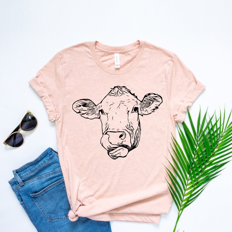 Cute Cow Lover Shirts Cow Head Dairy Cow Face Heifer Cow - Etsy