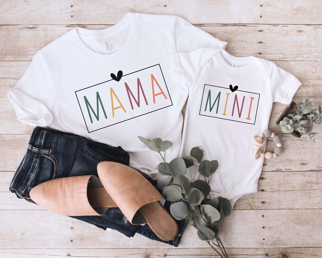 Mommy & Me Shirts Mama and Mini Retro Box Heart Matching - Etsy