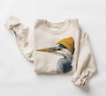 Retro 90's Great Blue Heron Wearing Beanie Vintage Birdwatching Birding Unisex Sweatshirt