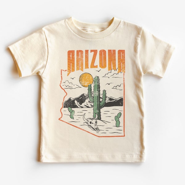 Arizona Desert Toddler Shirt - Cute Western Shirt For Kids - Cactus Tshirt - Boho Natural Toddler & Youth Tee